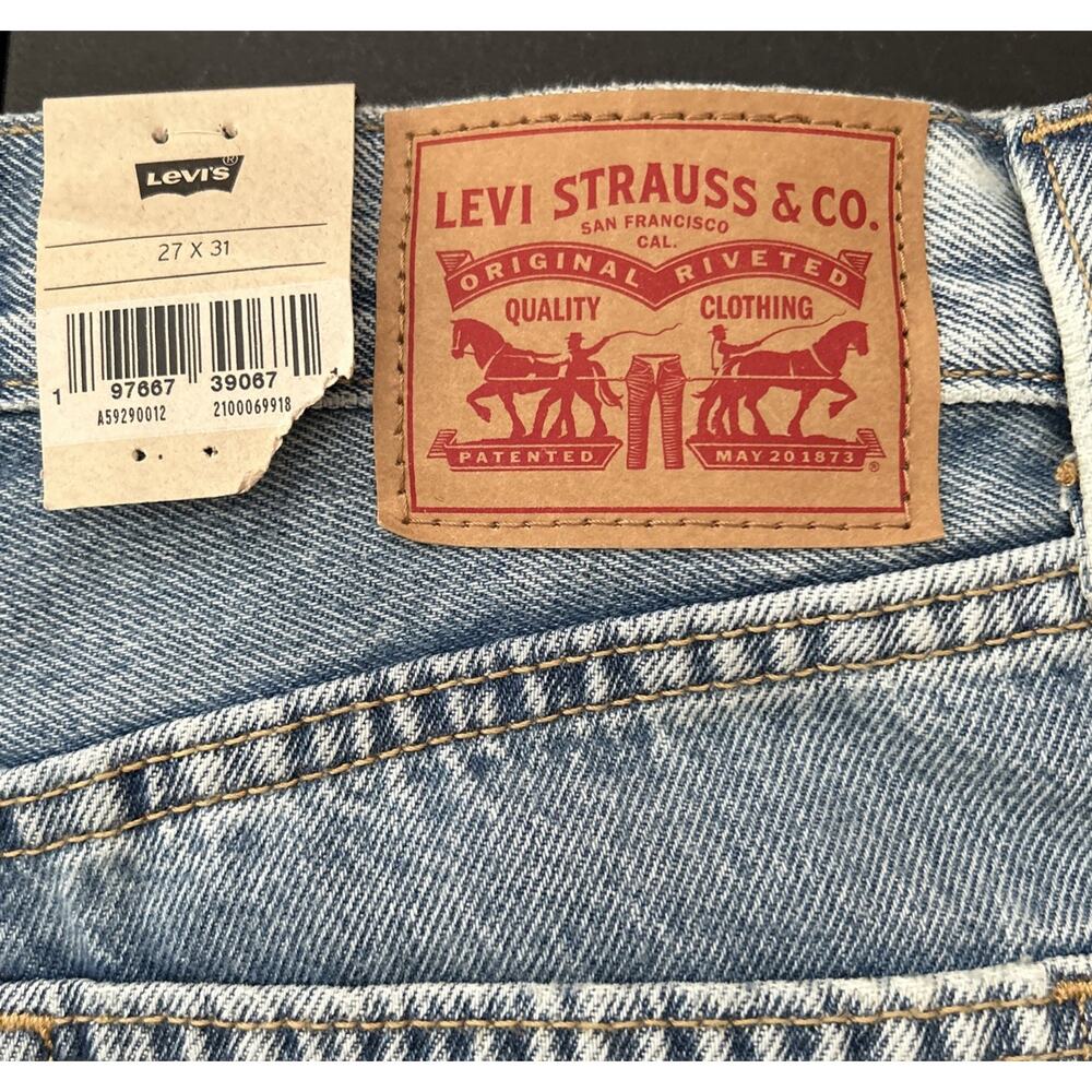 Levi’s Women’s ‘94 Baggy Wide Leg Jeans Medium Blue, Distressed, Size 27X31, NWT - Picture 9 of 13